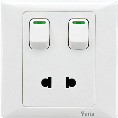 Vena 2 Pin socket with light switch (SL series) image