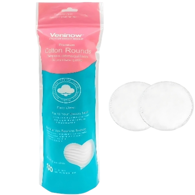 Veninow Cotton Pads Cotton Wool Cosmetic Pads 100pcs White image