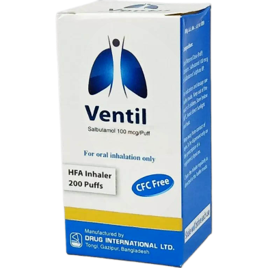Ventil 100 Mcg/Puff Inhaler 200 Metered Doses image