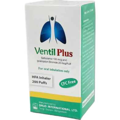Ventil Plus (100 Mcg, 20 Mcg)/Puff Inhaler 200 Metered Doses image