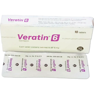 Veratin 6 mg Tablet 10's Strip image