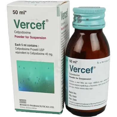 Vercef 40 mg/5 ml Powder for Suspension 50 ml Bottle image