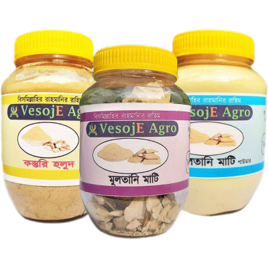 VesojE Agro Kosturi Holud Powder -100 gm and Multani Mati Powder - 200gm With Multani Mati-100gm ((Buy 2 Get 1 FREE) FREE) image