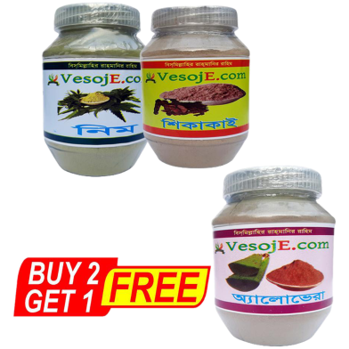 VesojE Agro Neem Powder - 150 gm And Shikakai Powder - 150gm With VesojE Agro Aloe Vera Powder - 150 gm (BUY 2 GET 1) image