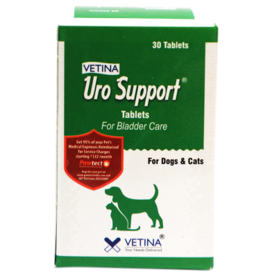 Vetina URO Support Tablets for Bladders for Dogs and Cats (30 Tabs) image