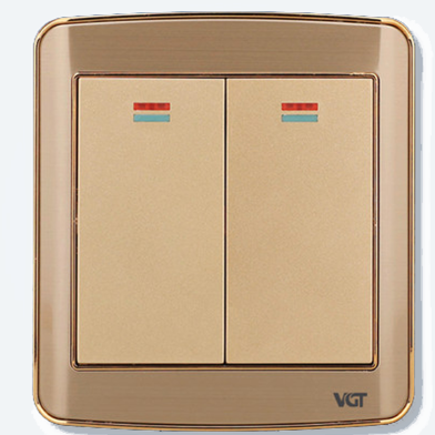 VGTEC 2 Gang 1 Way Switch (Golden Series) image