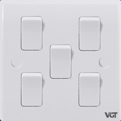 Vgtec 5 Gang 1 way switch (Classic series) image