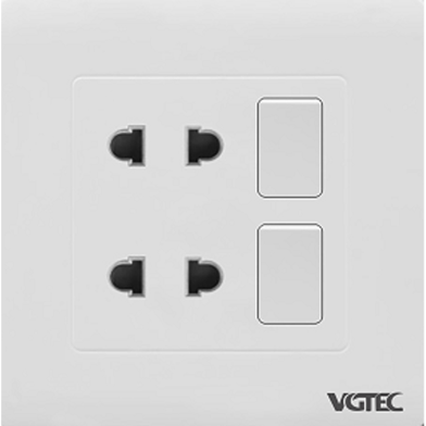 Vgtec Double 2 pin socket with switch (Cute series) image