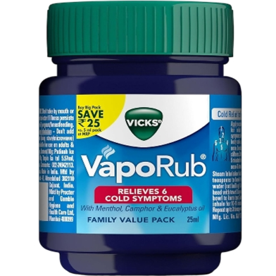 Vicks Vaporub Ointment Colds Relief- 25ml image