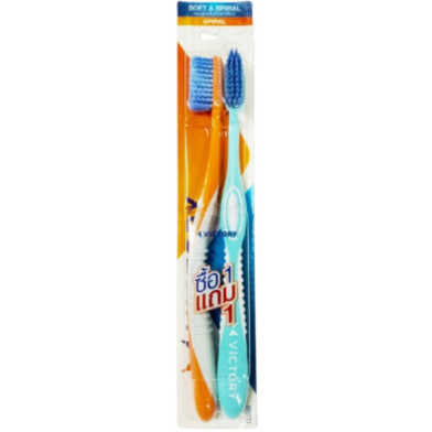 Victory Soft and Spiral Toothbrush Twin Pack image
