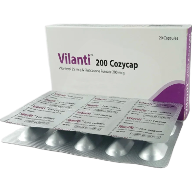 Vilanti 25 mcg 200 mcg Cozycap 10's Strip image