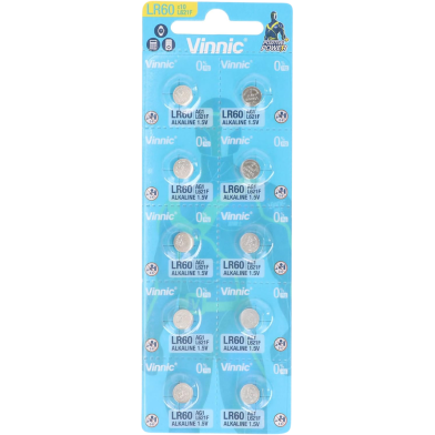 Vinnic Alkaline Button Cell AG1 / L621F 1.5V – 10 Count Batteries image
