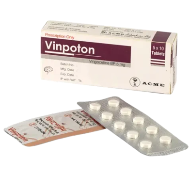 Vinpoton 5 mg Tablet 10's strip image