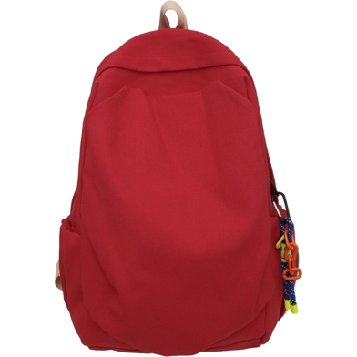 Vintage Style Backpack Simple Large Capacity Backpack - Red image