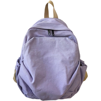Vintage Style Backpack Simple Large Capacity Backpack - Purple image