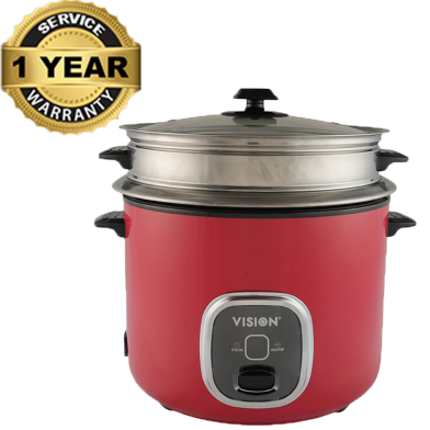 Vision Rice Cooker- 2.8 L 1000W Prime (Double Pot) Red image