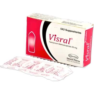 Visral 20 mg Suppository 5's strip image