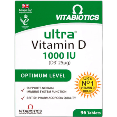 Vitabiotics Ultra Vitamin D 1000IU Optimum Level – 96 Tablets image
