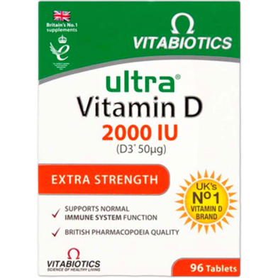 Vitabiotics Ultra Vitamin D 2000 IU Extra Strength – 96 Tablets image