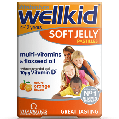 Vitabiotics WellKid Soft Jelly Natural Orange Flavour 30 Pastilles image