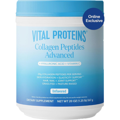 Vital Proteins Collagen Peptides Powder with Hyaluronic Acid and Vitamin C, Unflavored 567gm image