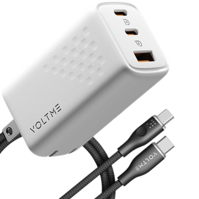 Voltme Revo 67 Lite Triple-Port PD 67W Wall Charger Bundle Set With GaN Tech White image