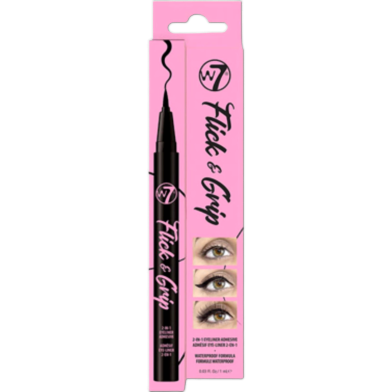 W7 Flick And Grip 2-In-1 Adhesive Eyeliner Pen - Black image