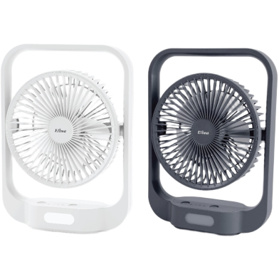 WEIDASI Elima EMWD220 Rechargeable USB Fan with LED Light 2400mAh Battery Portable Table Fan with 3 Speed Control image