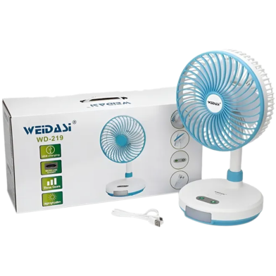 WEIDASI Rechargeable desk fan (with Led light) image