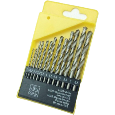 WHITE HSS STEEL 13Pcs Set Of HSS Drill Bit Set 1.5-6.5mm Twist Drill Bit 1/16-1/4 Inch Tool Sets Drill Bit For 775 Motor Wood Work Drill Chuck image