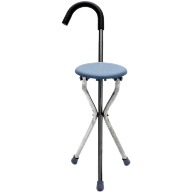 Walking Stick Chair Aluminum Walkers For Elderly Folding Elderly Walker Cane With Seat Walking Stick image