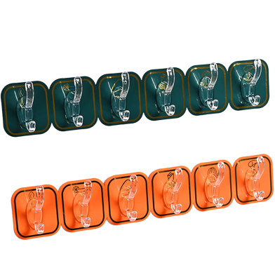 Wall Hook Easy Installation Strong Adhesive Towel Hook Key Organizer 6 Pcs image