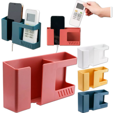 Wall Mounted 2-In-1 Mobile Phone Charging Stand And Multipurpose Storage Holder Bracket image