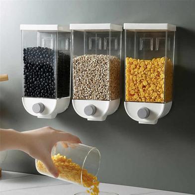 Wall Mounted Press Cereals Dispenser Grain Storage Box Dry Food Container Organizer Kitchen Accessories Tools image