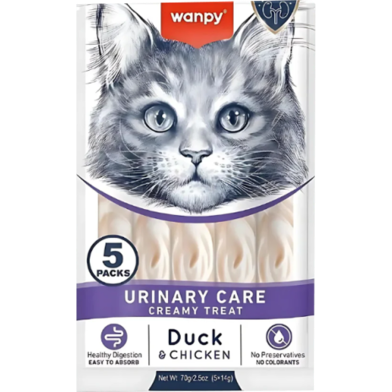 Wanpy Cat Urinary Care Treats Creamy Duck And Chicken (5*14g) image
