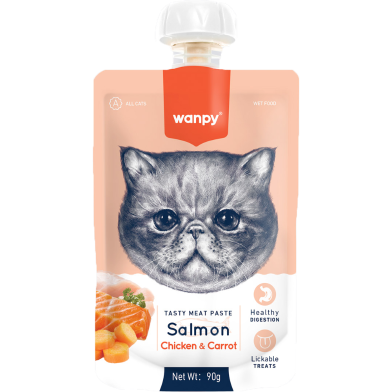 Wanpy Creamy Tasty Meat Paste Salmon Chicken and Carrot 90 gm image
