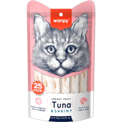 Wanpy Creamy Treat Tuna and Shrimp 25pc Pack 350gm (25×14gm) image