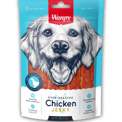 Wanpy Dog Treat oven Roasted Chicken Jerky 100 gm image
