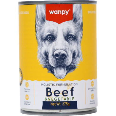 Wanpy Holistic Formulation Dog Can Food Beef and Vegetable 375 gm image