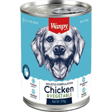 Wanpy Holistic Formulation Dog Can Food Chicken and Vegetable 375 gm image