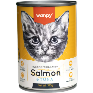 Wanpy Holistic Formulation Kitten Cat Can Tuna Salmon 375gm image
