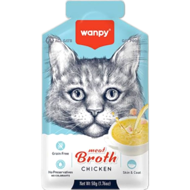 Wanpy Meat Broth Chicken for Cats 50gm image