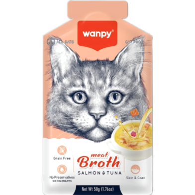 Wanpy Meat Broth Salmon and Tuna for Cats 50gm image