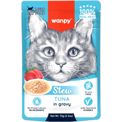 Wanpy Stew in Gravy Pouch Cat Food Tuna 70gm image