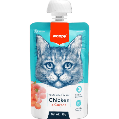 Wanpy Tasty Meat Paste Pouch Chicken Carrot For Cat 90g image