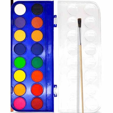 Water Color Cakes Paint 16 Colors Box for Student's Watercolor Painting image