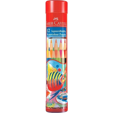 Watercolour Pencils Set Round Tin Box 12 image