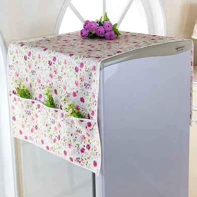 Waterproof Fridge Cover Anti-dust PEVA Refrigerator /fridge Cover Cloth Dustproof Cloth with Storage Bag Home Tool (Multicolor, Multidesign) image