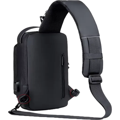 Waterproof Multi-Pocket Chest Bag – Anti-Theft Sling with USB, Coded Lock, Adjustable Crossbody image