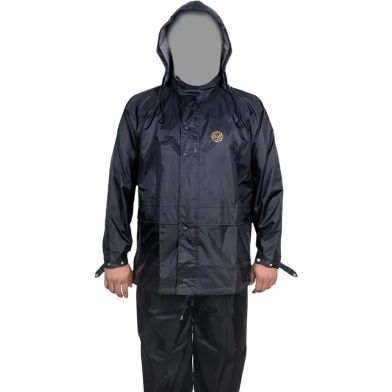Waterproof Reflective Motorcycle Raincoat Rain Suit With Trouser - Black (1 Set) image